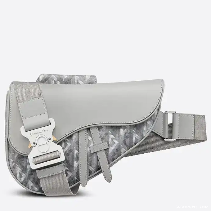 CD Diamond Crossbody Motif Dior Canvas Grey Saddle 0324 Luxury